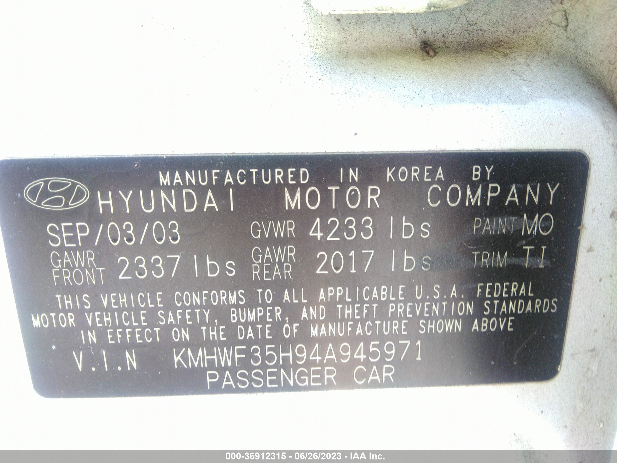 Photo 8 VIN: KMHWF35H94A945971 - HYUNDAI SONATA 