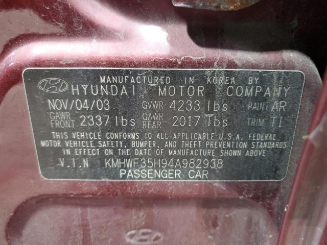 Photo 11 VIN: KMHWF35H94A982938 - HYUNDAI SONATA GLS 