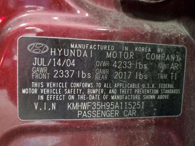 Photo 11 VIN: KMHWF35H95A115251 - HYUNDAI SONATA 