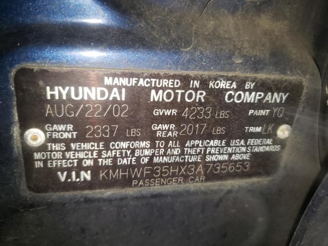 Photo 9 VIN: KMHWF35HX3A735653 - HYUNDAI SONATA GLS 