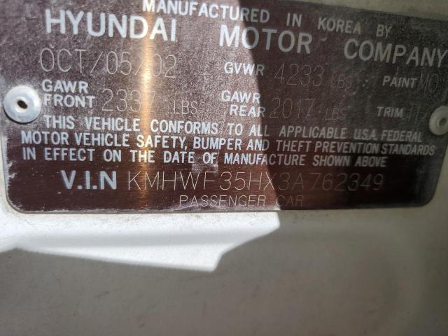 Photo 11 VIN: KMHWF35HX3A762349 - HYUNDAI SONATA GLS 