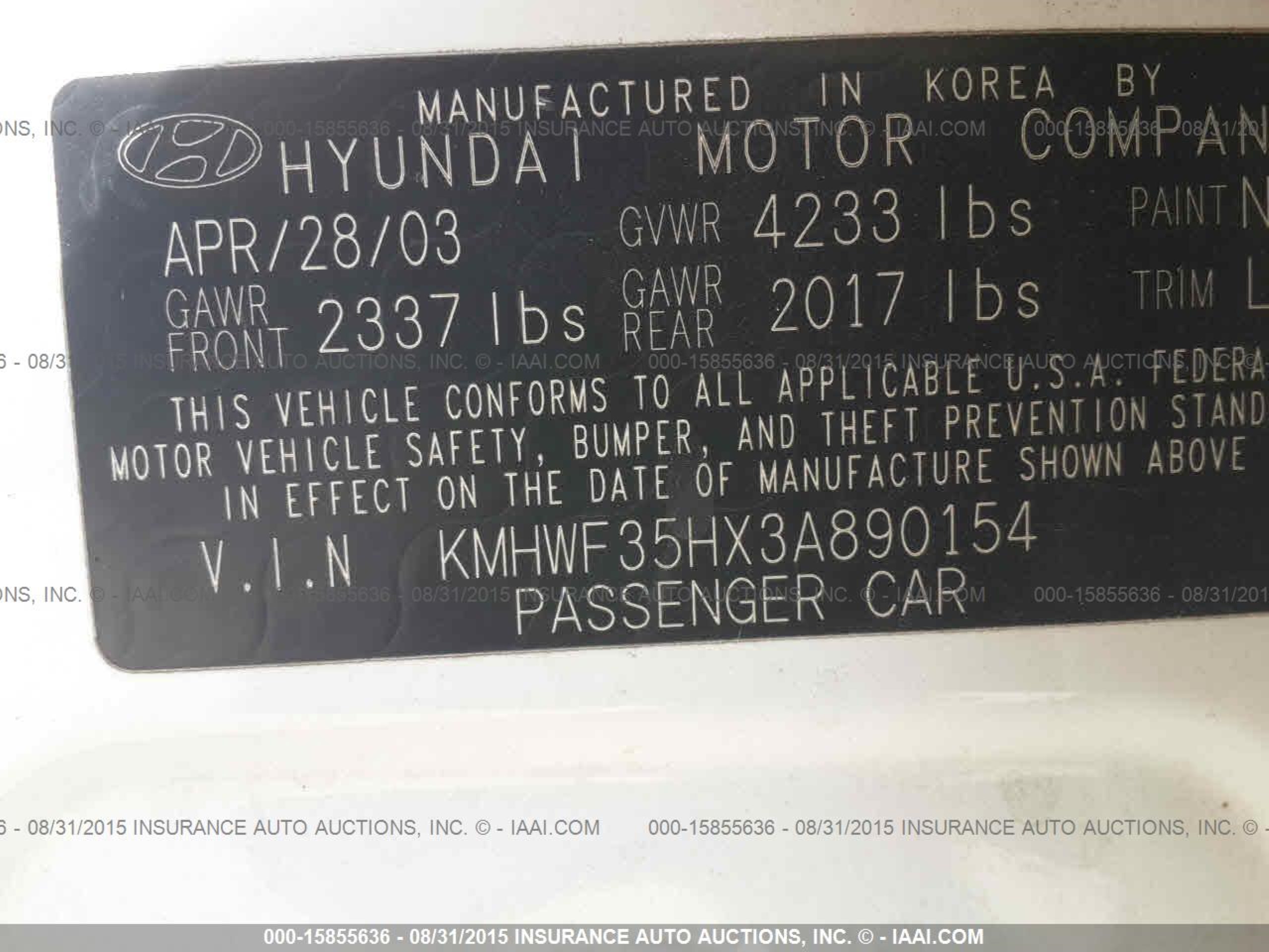 Photo 8 VIN: KMHWF35HX3A890154 - HYUNDAI SONATA 