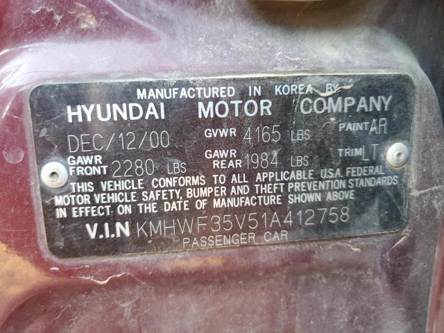 Photo 11 VIN: KMHWF35V51A412758 - HYUNDAI SONATA 