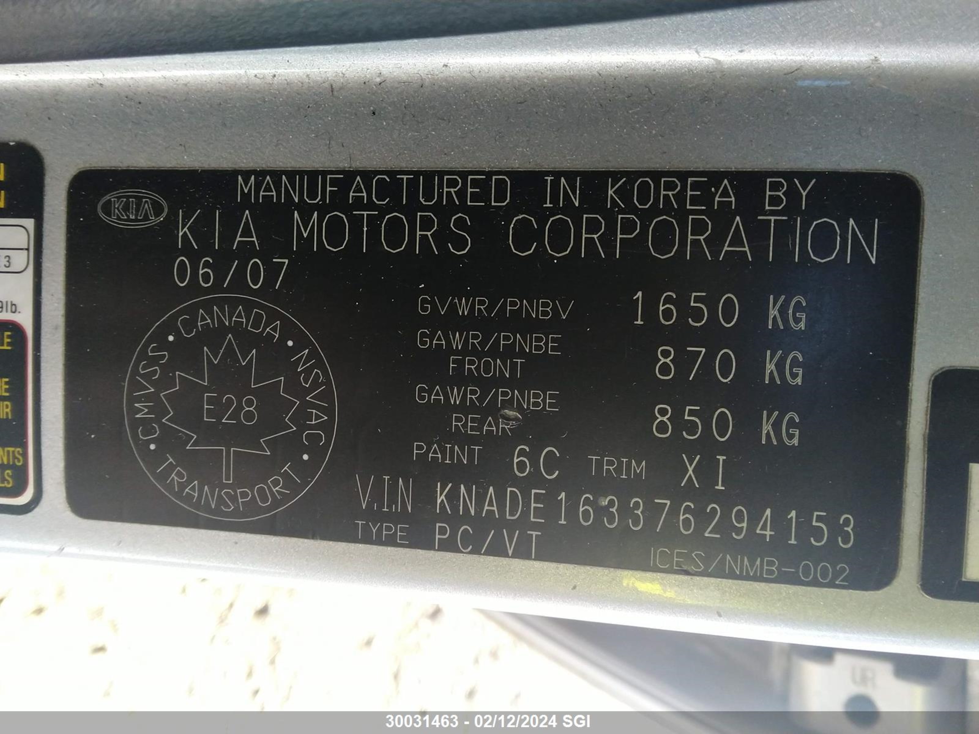 Photo 8 VIN: KNADE163376294153 - KIA RIO 