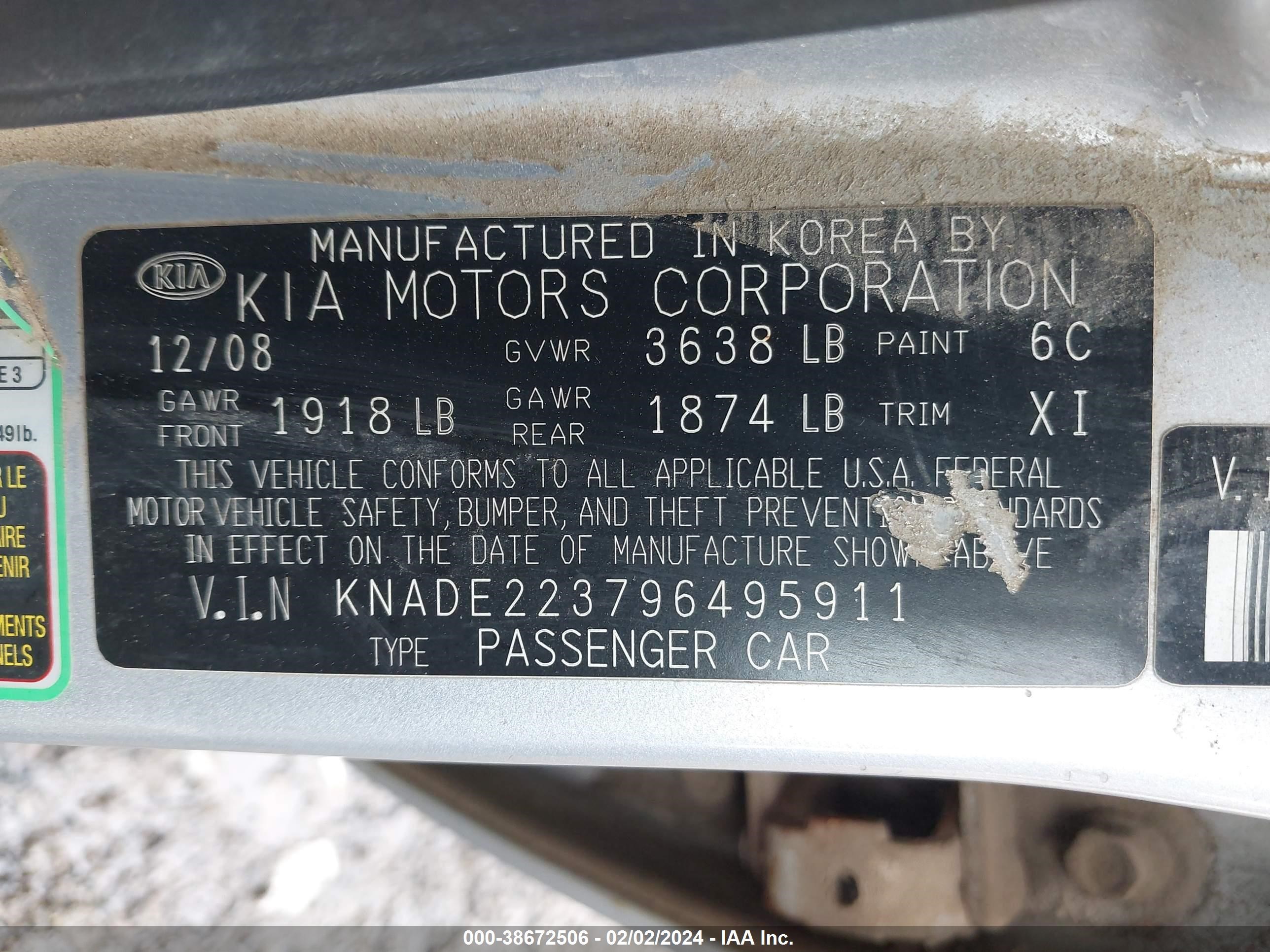 Photo 8 VIN: KNADE223796495911 - KIA RIO 