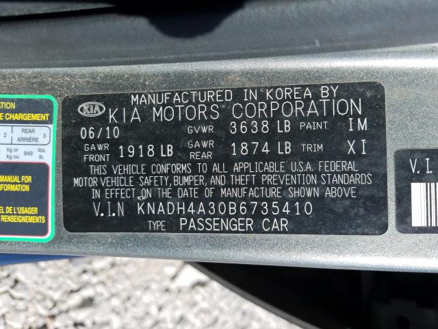 Photo 9 VIN: KNADH4A30B6735410 - KIA RIO 