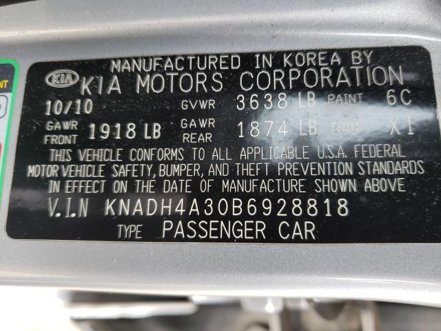 Photo 9 VIN: KNADH4A30B6928818 - KIA RIO BASE 