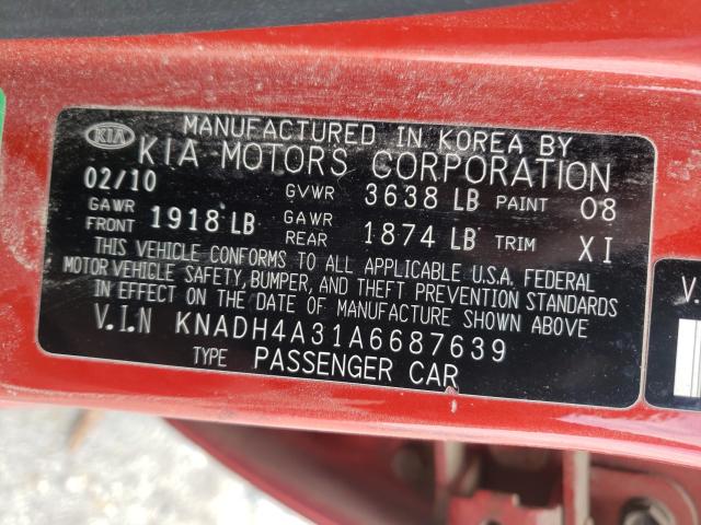 Photo 9 VIN: KNADH4A31A6687639 - KIA RIO LX 