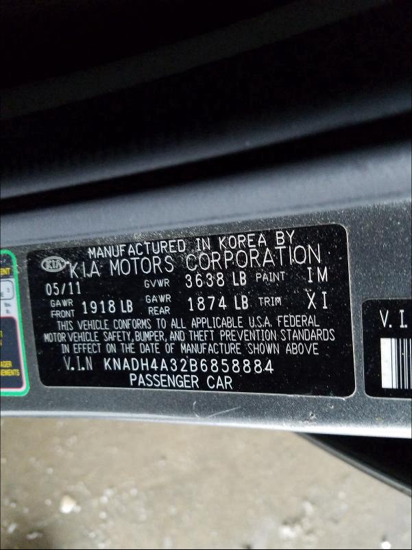 Photo 9 VIN: KNADH4A32B6858884 - KIA RIO BASE 