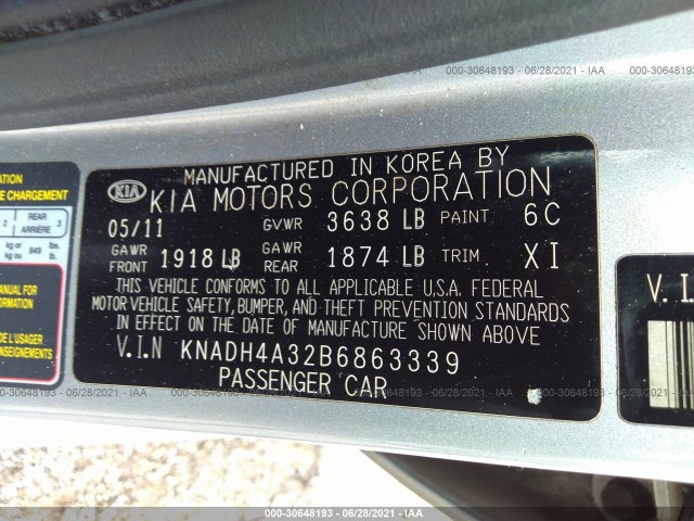 Photo 8 VIN: KNADH4A32B6863339 - KIA RIO 