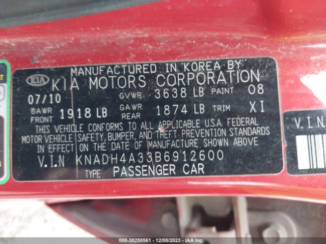 Photo 8 VIN: KNADH4A33B6912600 - KIA RIO 