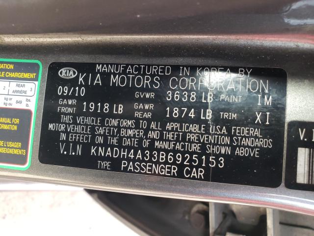 Photo 9 VIN: KNADH4A33B6925153 - KIA RIO BASE 