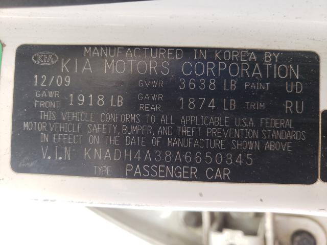 Photo 9 VIN: KNADH4A38A6650345 - KIA RIO LX 