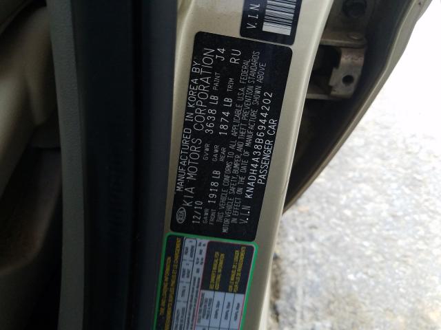 Photo 9 VIN: KNADH4A38B6944202 - KIA RIO BASE 