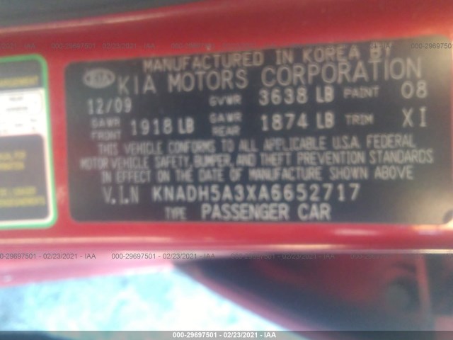 Photo 8 VIN: KNADH5A3XA6652717 - KIA RIO 