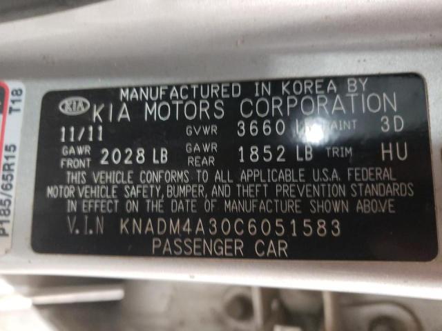 Photo 9 VIN: KNADM4A30C6051583 - KIA RIO LX 