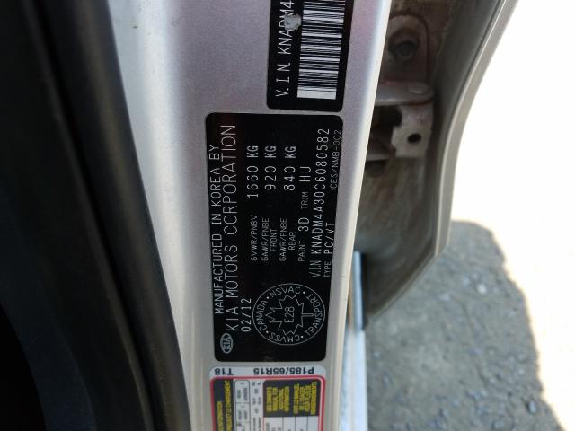 Photo 9 VIN: KNADM4A30C6080582 - KIA RIO LX 