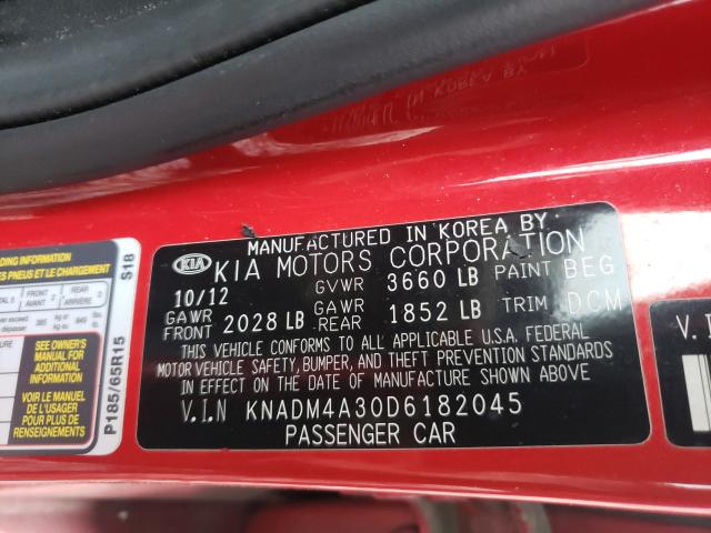 Photo 9 VIN: KNADM4A30D6182045 - KIA RIO LX 