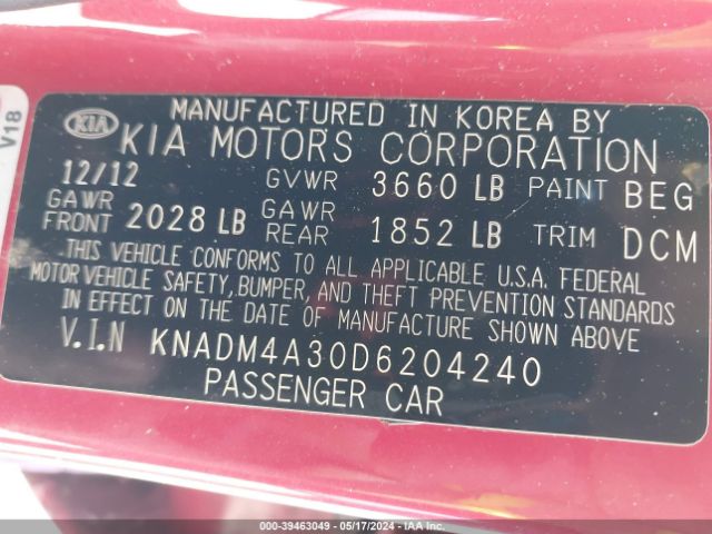 Photo 8 VIN: KNADM4A30D6204240 - KIA RIO 