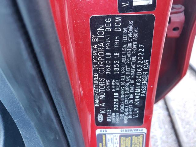 Photo 9 VIN: KNADM4A30D6220227 - KIA RIO LX 