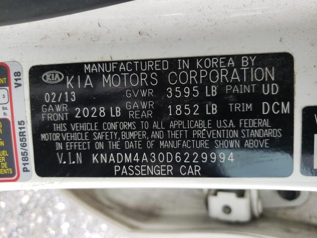 Photo 9 VIN: KNADM4A30D6229994 - KIA RIO LX 