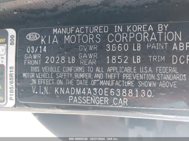 Photo 8 VIN: KNADM4A30E6388130 - KIA RIO 