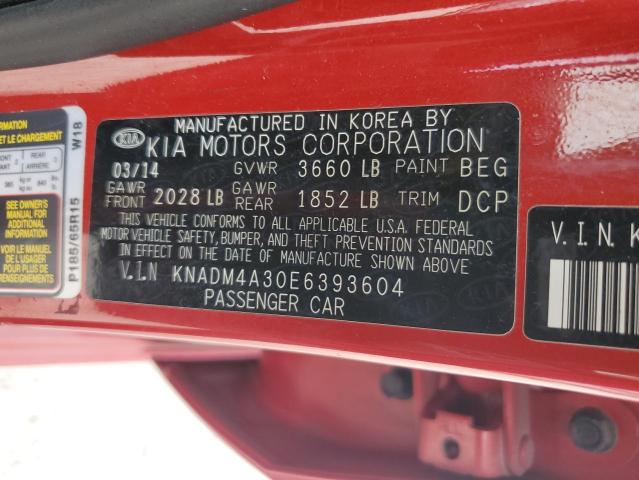 Photo 11 VIN: KNADM4A30E6393604 - KIA RIO LX 