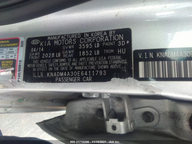 Photo 8 VIN: KNADM4A30E6411793 - KIA RIO 