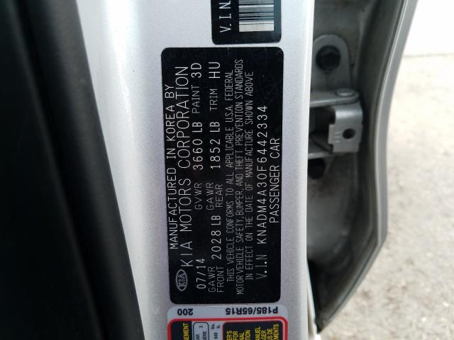 Photo 9 VIN: KNADM4A30F6442334 - KIA RIO LX 