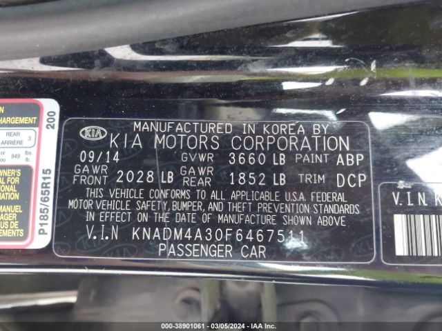 Photo 8 VIN: KNADM4A30F6467511 - KIA RIO 