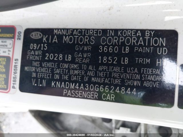 Photo 8 VIN: KNADM4A30G6624844 - KIA RIO 