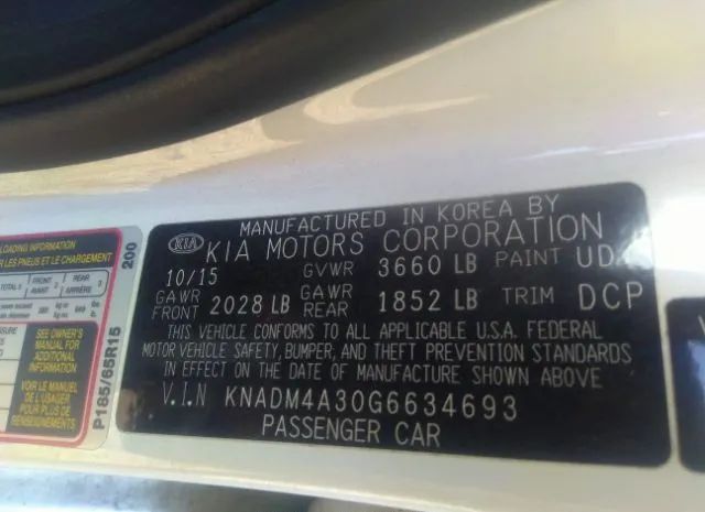 Photo 8 VIN: KNADM4A30G6634693 - KIA RIO 