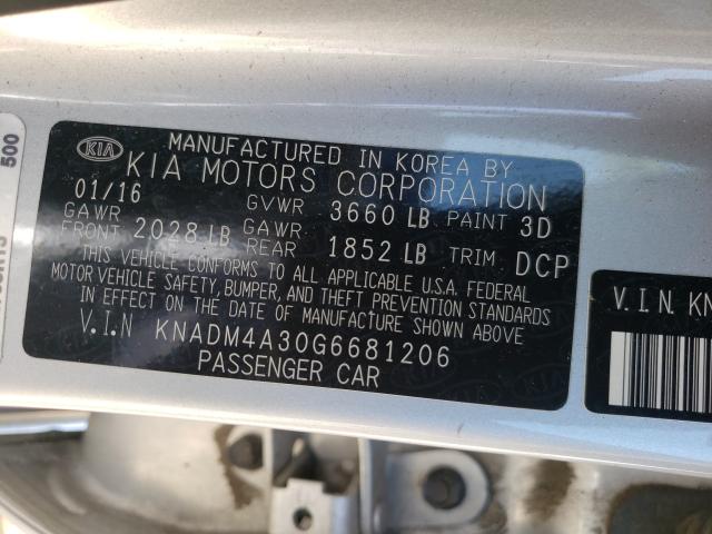 Photo 9 VIN: KNADM4A30G6681206 - KIA RIO LX 