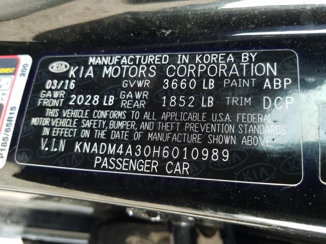 Photo 9 VIN: KNADM4A30H6010989 - KIA RIO LX 