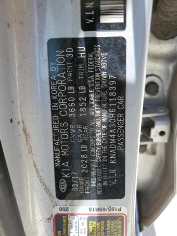 Photo 11 VIN: KNADM4A30H6118397 - KIA RIO LX 