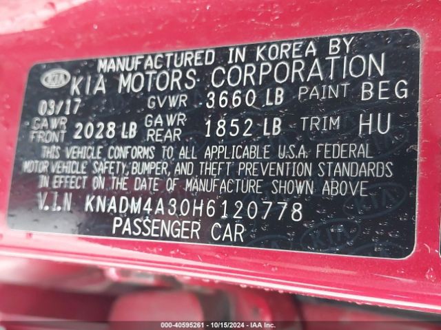 Photo 8 VIN: KNADM4A30H6120778 - KIA RIO 