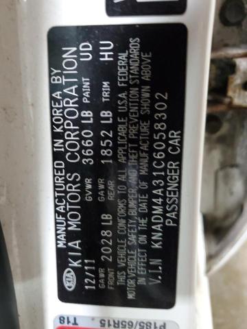 Photo 11 VIN: KNADM4A31C6058302 - KIA RIO LX 