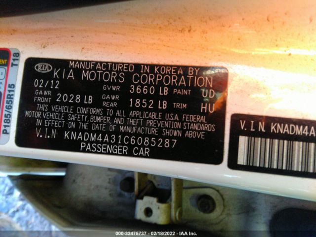 Photo 8 VIN: KNADM4A31C6085287 - KIA RIO 