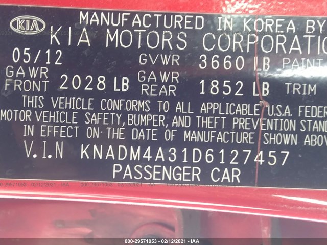 Photo 8 VIN: KNADM4A31D6127457 - KIA RIO 