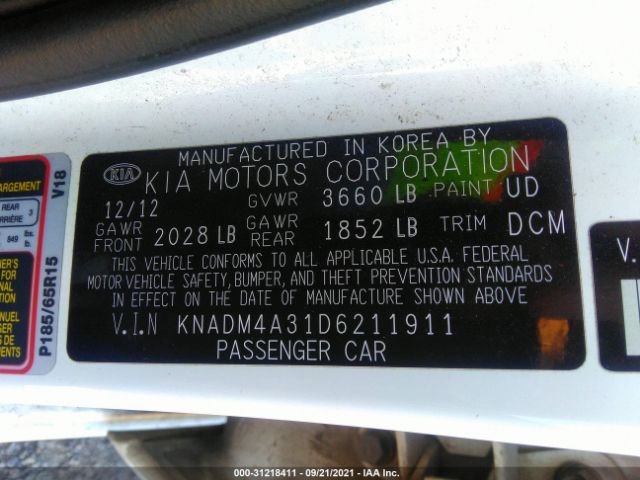 Photo 8 VIN: KNADM4A31D6211911 - KIA RIO 