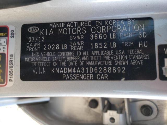 Photo 9 VIN: KNADM4A31D6288892 - KIA RIO LX 