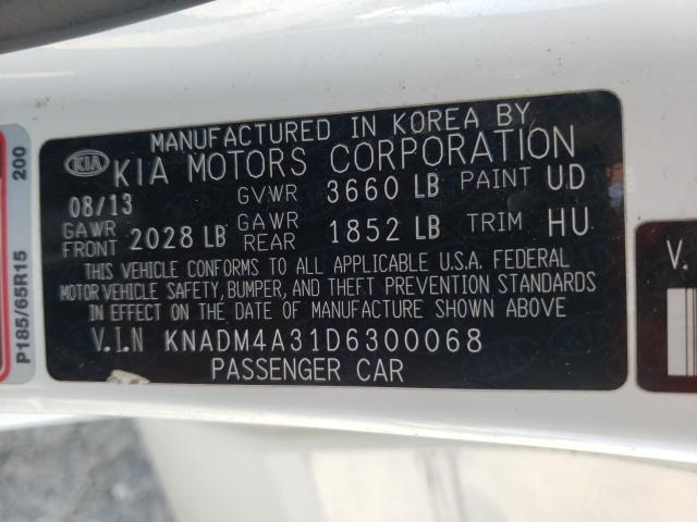 Photo 9 VIN: KNADM4A31D6300068 - KIA RIO LX 