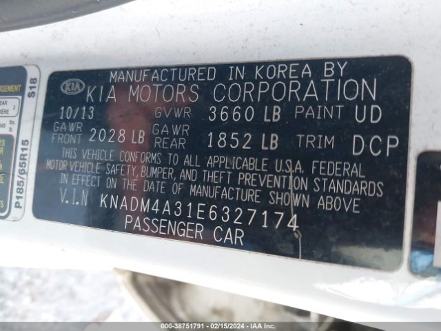 Photo 8 VIN: KNADM4A31E6327174 - KIA RIO 