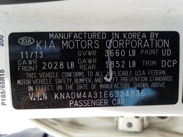 Photo 9 VIN: KNADM4A31E6334836 - KIA RIO LX 