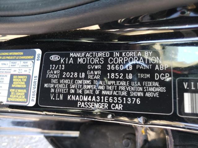 Photo 9 VIN: KNADM4A31E6351376 - KIA RIO LX 