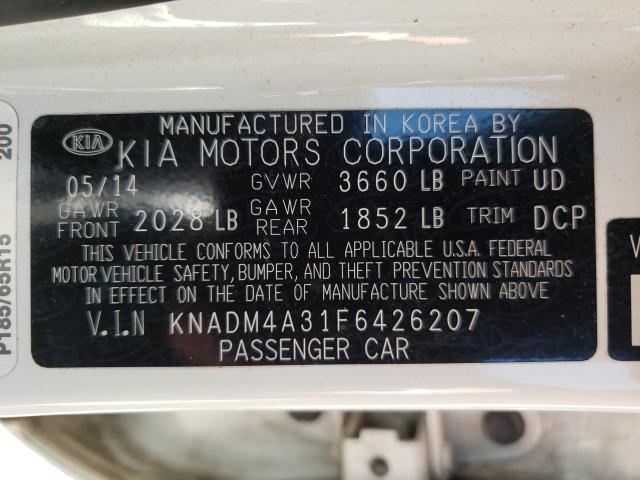 Photo 9 VIN: KNADM4A31F6426207 - KIA RIO LX 