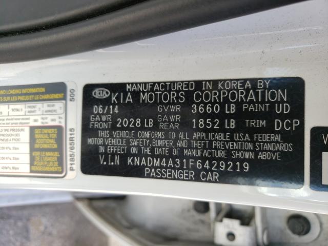 Photo 9 VIN: KNADM4A31F6429219 - KIA RIO LX 