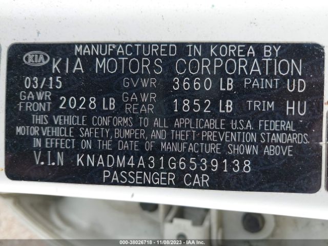 Photo 8 VIN: KNADM4A31G6539138 - KIA RIO 