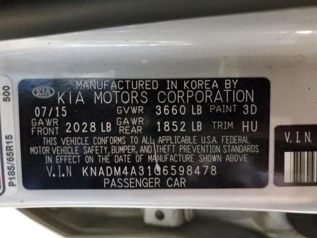 Photo 11 VIN: KNADM4A31G6598478 - KIA RIO LX 