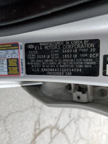 Photo 9 VIN: KNADM4A31G6654094 - KIA RIO LX 